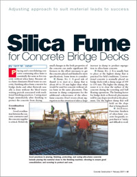 Silica Fume for Concrete Bridge Decks